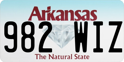 AR license plate 982WIZ