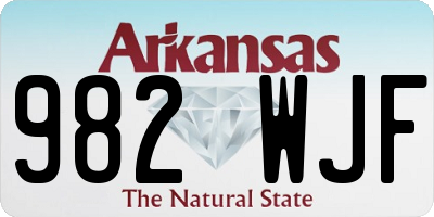 AR license plate 982WJF