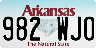 AR license plate 982WJO