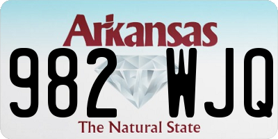 AR license plate 982WJQ