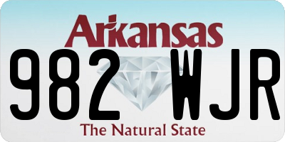 AR license plate 982WJR
