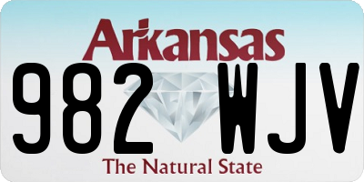 AR license plate 982WJV