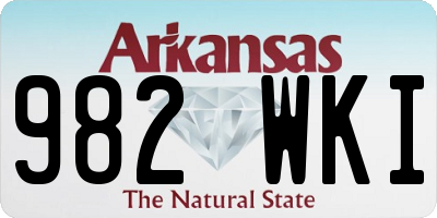 AR license plate 982WKI
