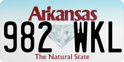 AR license plate 982WKL