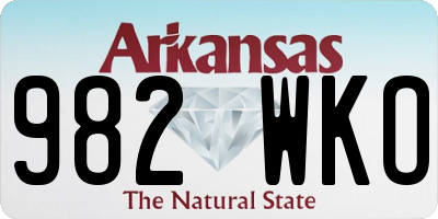 AR license plate 982WKO