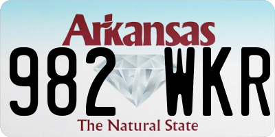 AR license plate 982WKR