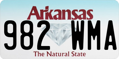 AR license plate 982WMA