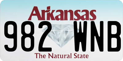 AR license plate 982WNB
