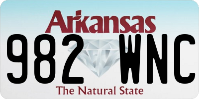 AR license plate 982WNC
