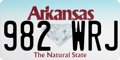 AR license plate 982WRJ