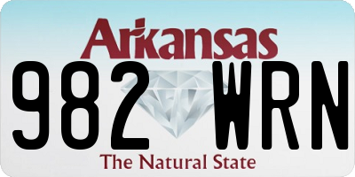 AR license plate 982WRN