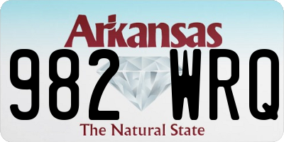 AR license plate 982WRQ