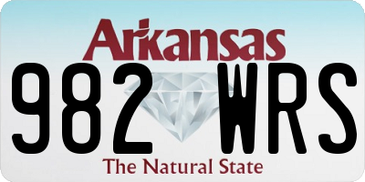 AR license plate 982WRS