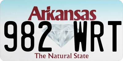 AR license plate 982WRT