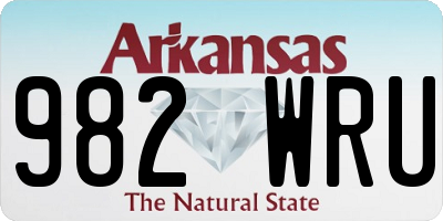 AR license plate 982WRU