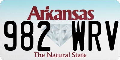 AR license plate 982WRV