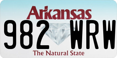 AR license plate 982WRW