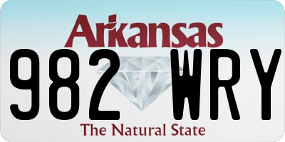 AR license plate 982WRY