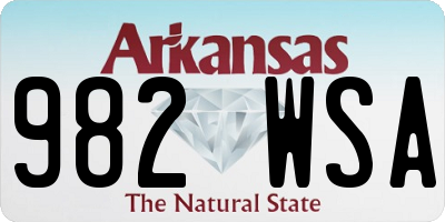 AR license plate 982WSA