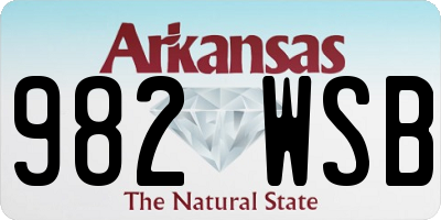 AR license plate 982WSB