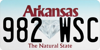 AR license plate 982WSC