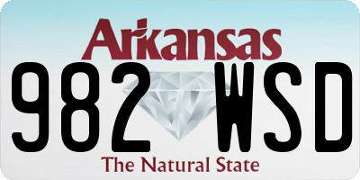AR license plate 982WSD