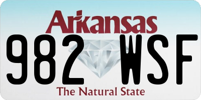 AR license plate 982WSF