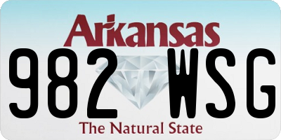 AR license plate 982WSG
