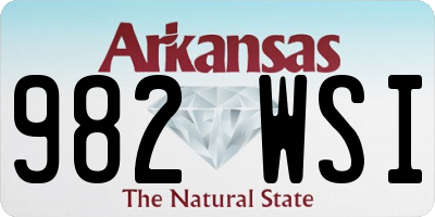AR license plate 982WSI