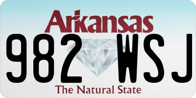 AR license plate 982WSJ