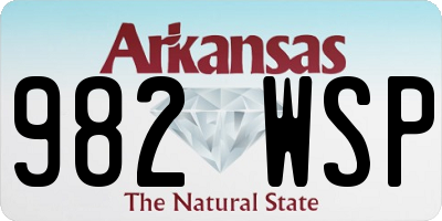 AR license plate 982WSP