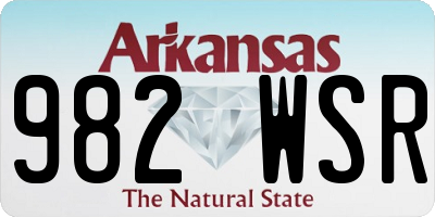 AR license plate 982WSR