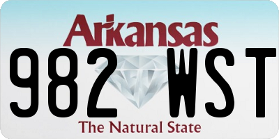 AR license plate 982WST