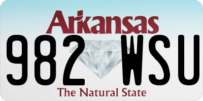 AR license plate 982WSU