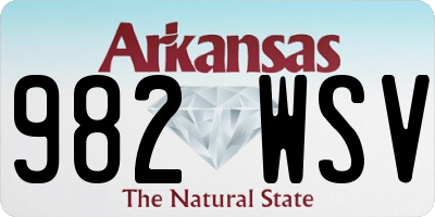 AR license plate 982WSV