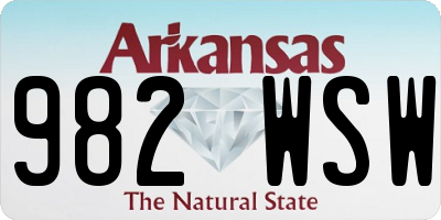 AR license plate 982WSW