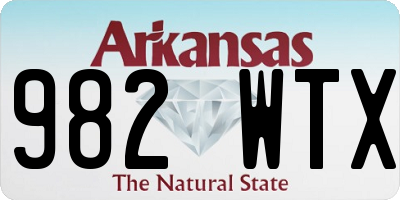 AR license plate 982WTX