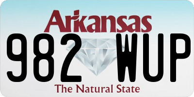 AR license plate 982WUP