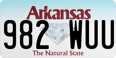 AR license plate 982WUU