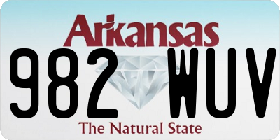 AR license plate 982WUV