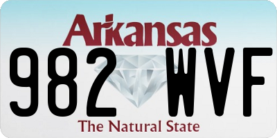 AR license plate 982WVF