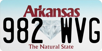 AR license plate 982WVG