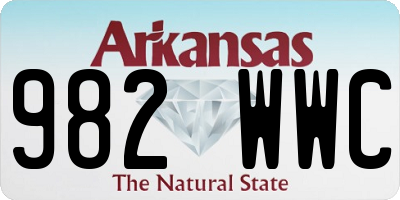 AR license plate 982WWC