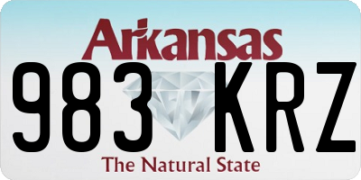 AR license plate 983KRZ