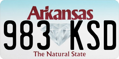 AR license plate 983KSD