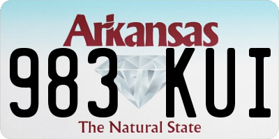 AR license plate 983KUI