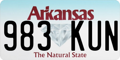 AR license plate 983KUN