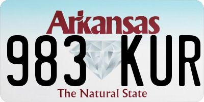 AR license plate 983KUR
