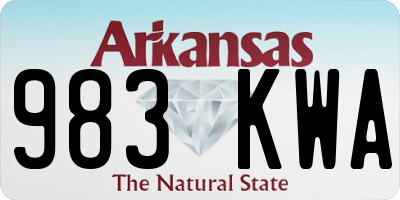 AR license plate 983KWA