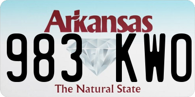AR license plate 983KWO
